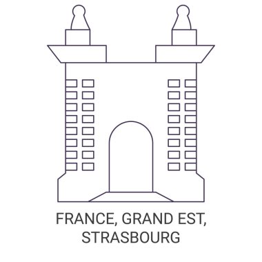 Fransa, Grand Est, Strasbourg seyahat çizgisi vektör ilüstrasyonu