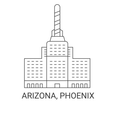 Amerika Birleşik Devletleri, Arizona ve Phoenix seyahat tarihi vektör çizelgesi çizimi