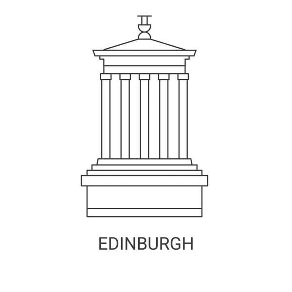 Edinburgh Travel Landmark Line Vector Illustration — Stock Vector