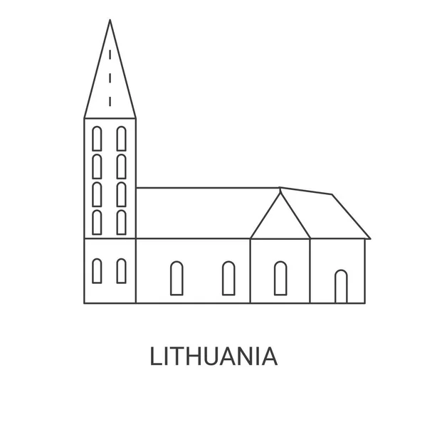 Litvanya Seyahat Tarihi Çizgisi Vektör Çizimi — Stok Vektör