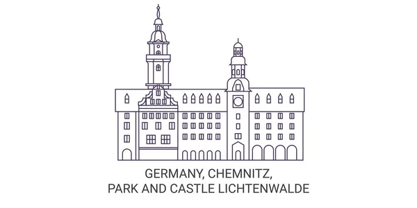 Германия Хемниц Парк Замок Лихтенвальде — стоковый вектор
