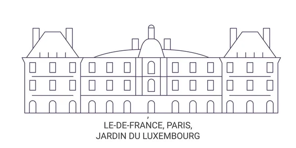 프랑스 Jardin Luxembourg 이정표 일러스트 — 스톡 벡터
