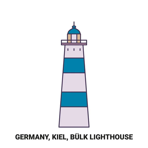 Németország Kiel Bulk Lighthouse Utazási Mérföldkő Vektor Illusztráció — Stock Vector
