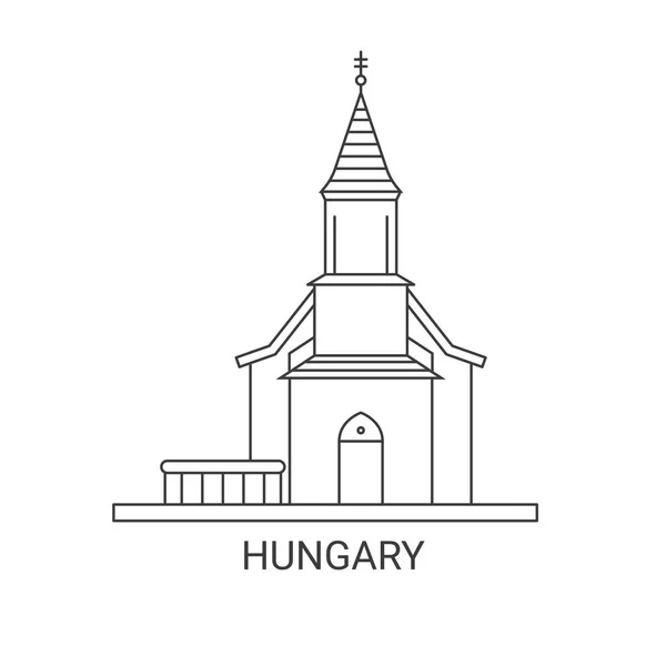 Ουγγαρία Ταξίδι Ορόσημο Γραμμή Διανυσματική Απεικόνιση — Διανυσματικό Αρχείο