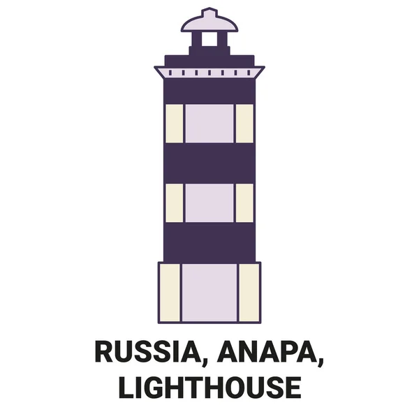 Russia Anapa Lighthouse Travel Landmark Line Vector Illustration — Stock Vector