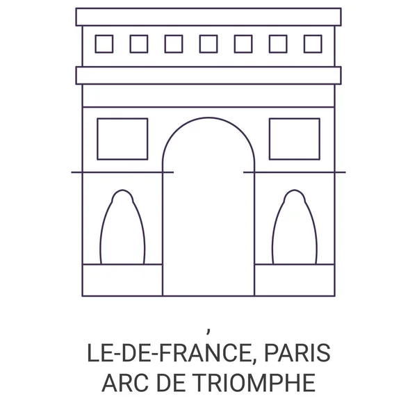 France Paris Arc Triomphe Travel Landmark Line Vector Illustration — 스톡 벡터