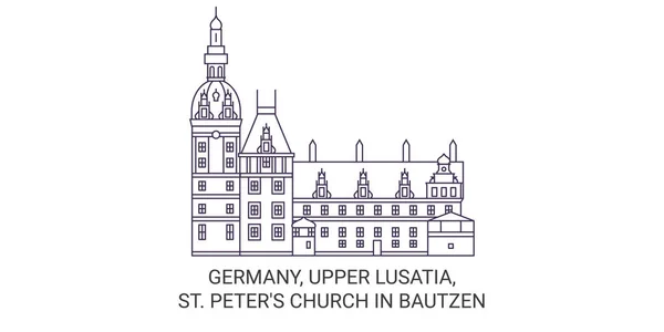 Alemania Alta Lusacia Iglesia San Pedro Bautzen Viaje Hito Línea — Archivo Imágenes Vectoriales