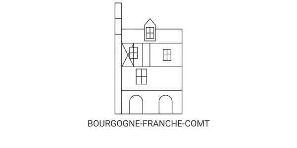 Franciaország Bourgognefranchecomt Dijon Utazás Mérföldkő Vonal Vektor Illusztráció — Stock Vector