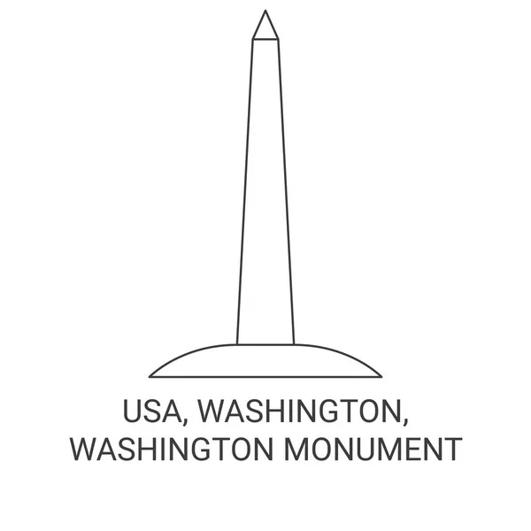 Usa Washington Washington Památník Cestovní Orientační Linie Vektorové Ilustrace — Stockový vektor