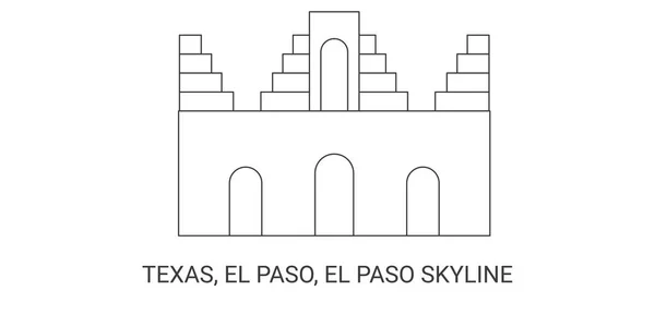 Spojené Státy Americké Texas Paso Paso Skyline Ukázka Vektoru Trasy — Stockový vektor