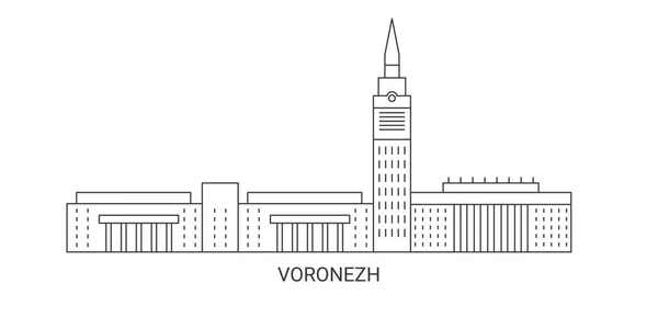 Rusland Voronezh Reizen Oriëntatiepunt Lijn Vector Illustratie — Stockvector