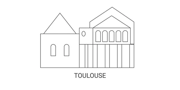 Francia Toulouse Viaje Hito Línea Vector Ilustración — Vector de stock