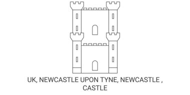 İngiltere, Newcastle Tyne, Newcastle, Castle seyahat çizgisi çizimi