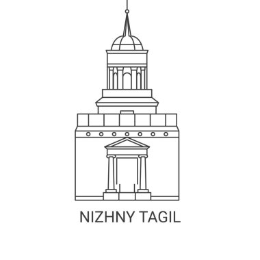 Rusya ve Nizhny Tagil şehir simgesi vektör illüstrasyonunda seyahat ediyorlar