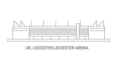 İngiltere, Leicester, Leicester Arena seyahat çizgisi vektör ilüstrasyonu