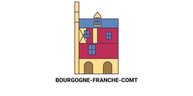 Fransa, Bourgognefranchecomt, Dijon seyahat sınır çizgisi vektör çizimi