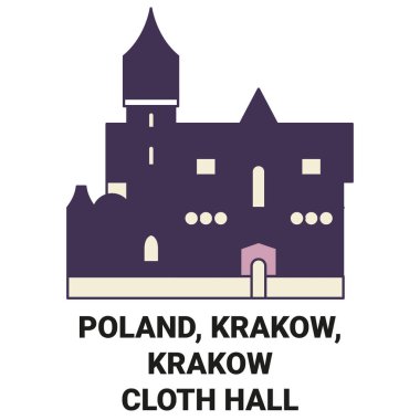 Polonya, Krakow, Krakow Kumaş Salonu seyahat çizgisi çizelgesi çizimi
