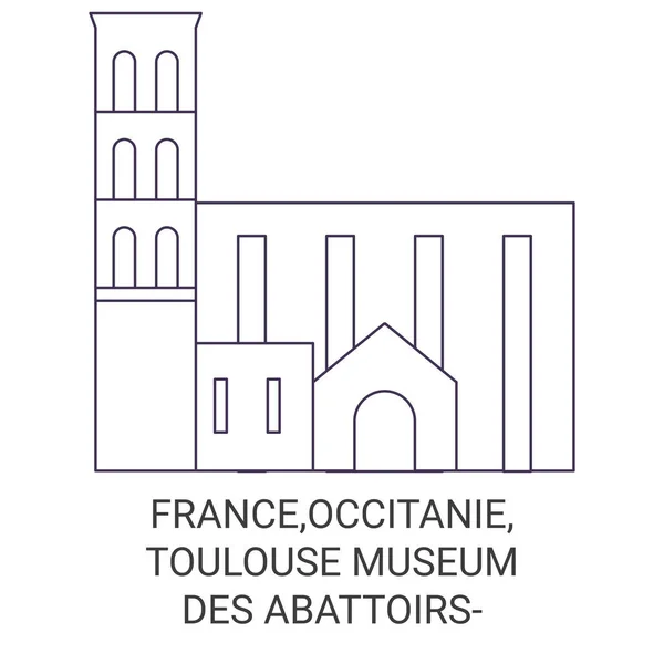 Fransa Occitanie Toulouse Muse Des Abattoirs Seyahat Çizgisi Vektör Ilüstrasyonu — Stok Vektör