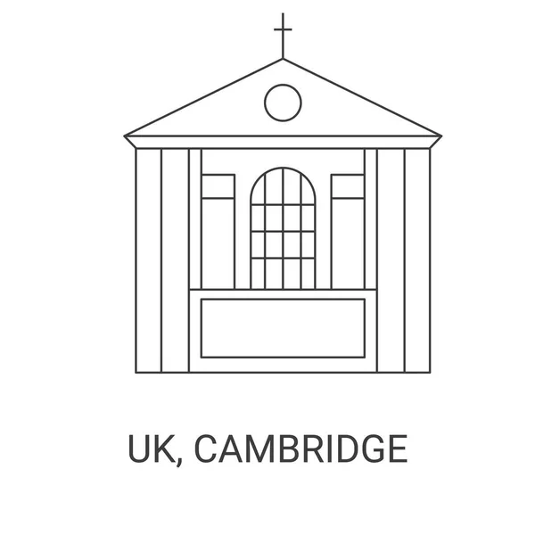 Engeland Cambridge Reis Oriëntatiepunt Lijn Vector Illustratie — Stockvector