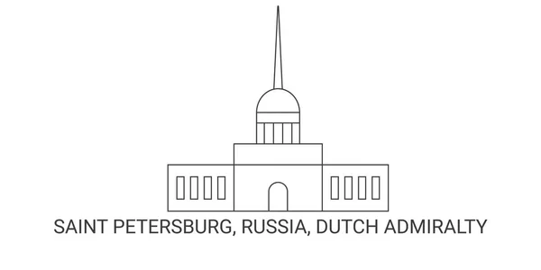 Russia Saint Petersburg Dutch Admiralty Travel Landmark Line Vector Illustration — Stock Vector