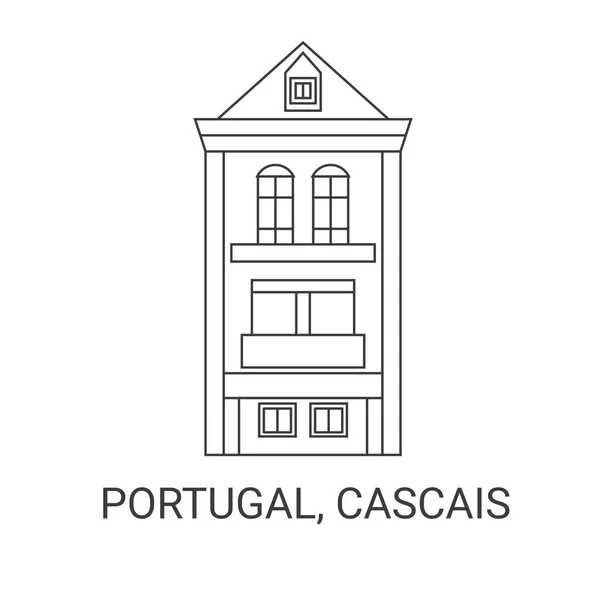 Portugal Cascais Ilustração Vetor Linha Referência Viagem —  Vetores de Stock