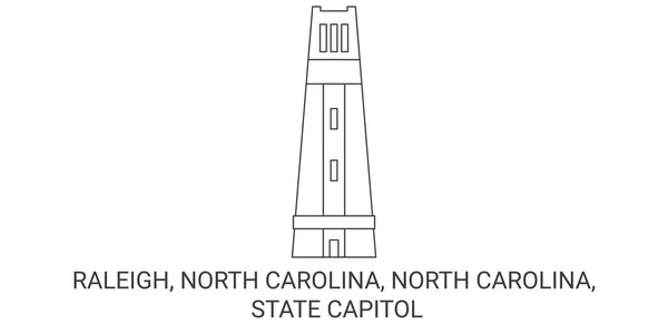 États Unis Raleigh Caroline Nord Caroline Nord State Capitol Travel — Image vectorielle