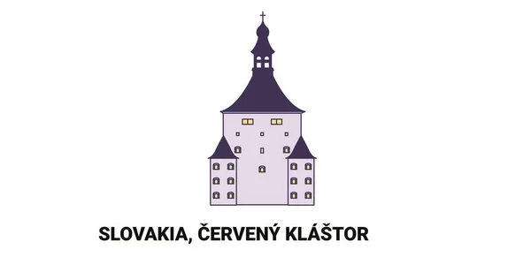 Slovakien Cerveny Klastor Resa Landmärke Linje Vektor Illustration — Stock vektor