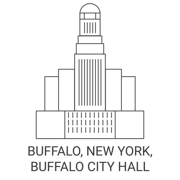 Соединенные Штаты Америки Buffalo New York Buffalo City Hall Travel — стоковый вектор