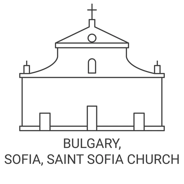 Bulgarien Sofia Sankt Sofia Kirche Reise Wahrzeichen Linie Vektor Illustration — Stockvektor