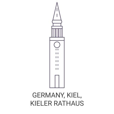 Almanya, Kiel, Kieler Rathaus seyahat çizgisi vektör ilüstrasyonu