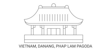 Vietnam, Danang, Phap Lam Pagoda, seyahat çizgisi çizelgesi çizimi