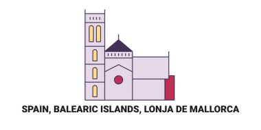İspanya, Balearic Adaları, Lonja De Mallorca, seyahat çizgisi çizelgesi çizimi