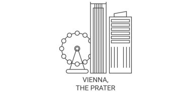 Avusturya, Viyana, Prater seyahat çizgisi vektör illüstrasyonu