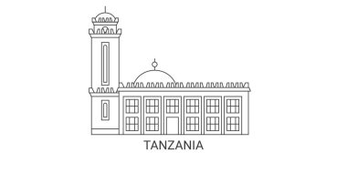 Tanzanya seyahat simgesi vektör çizimi