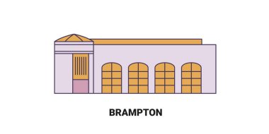 Kanada ve Brampton seyahat tarihi vektör çizelgesi çizimi