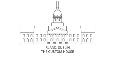 Irland, Dublin, The Gustom House seyahat çizgisi vektör çizelgesi