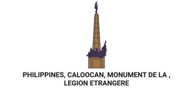 Filipinler, Caloocan, Anıt De La Legion Etrangere seyahat çizgisi çizgisi çizimi