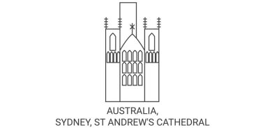 Avustralya, Sydney, St Andrews Katedral seyahat çizgisi vektör ilüstrasyonu