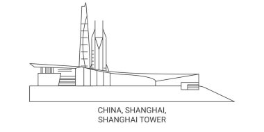 Çin, Şangay, Şangay Kulesi seyahat çizgisi çizelgesi çizimi