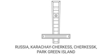 Rusya, Karachaycherkess, Cherkessk, Park Green Island seyahat çizgisi çizelgesi çizimi