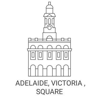 Avusturalya, Adelaide, Victoria, Kare Seyahat Hattı vektör ilüstrasyonu