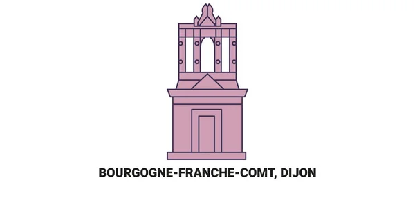 Francia Bourgognefranchecomt Digione Viaggi Punto Riferimento Linea Vettoriale Illustrazione — Vettoriale Stock