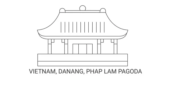 Vietnam Danang Phap Lam Pagoda Reis Oriëntatiepunt Vector Illustratie — Stockvector