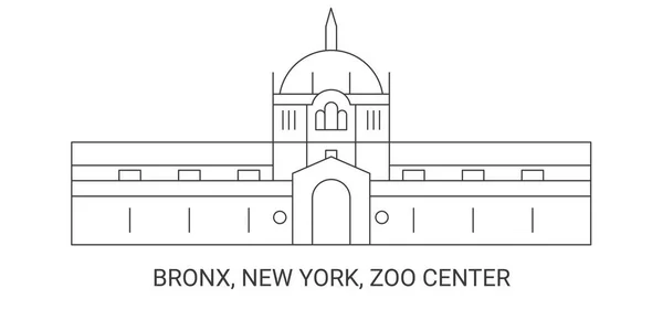 Stany Zjednoczone Bronx Nowy Jork Zoo Center Podróż Punkt Orientacyjny — Wektor stockowy