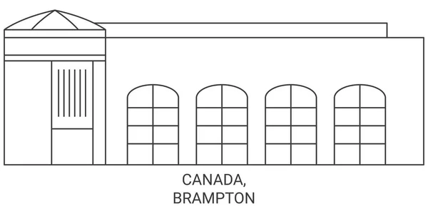 加拿大 Brampton旅行地标线矢量说明 — 图库矢量图片