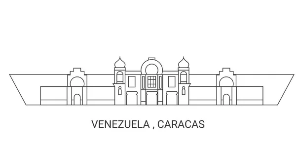 Venezuela Caracas Viaje Hito Línea Vector Ilustración — Vector de stock