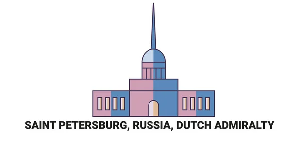 Россия Санкт Петербург Голландское Восхищение Векторная Иллюстрация Вектора Путешествия — стоковый вектор