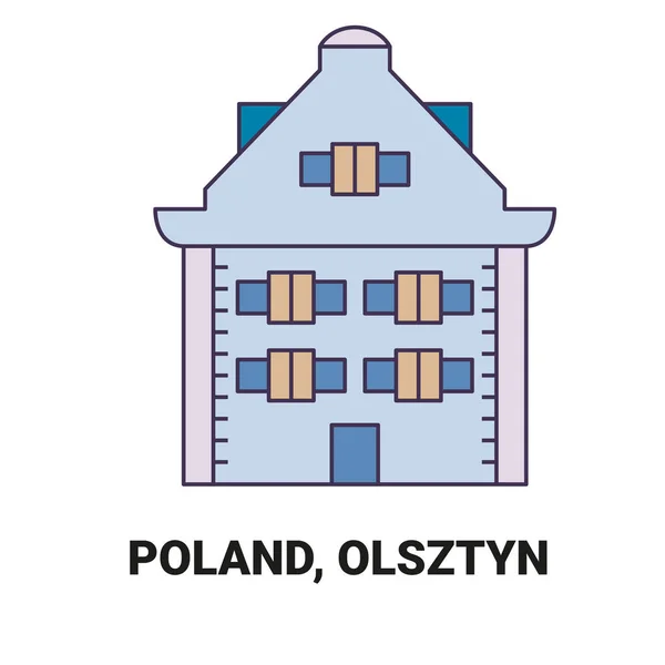 Polónia Olsztyn Viagem Marco Linha Vetor Ilustração —  Vetores de Stock