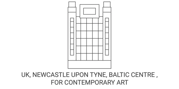 England Newcastle Tyne Baltic Centre Contemporary Art Travel Landmark Line — Stock Vector