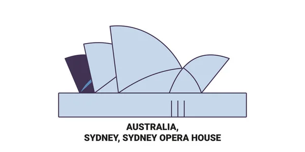 オーストラリア シドニー シドニーオペラハウス旅行ランドマークラインベクトルイラスト — ストックベクタ